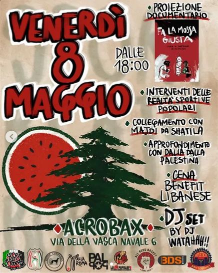 Yalla e Sport Popolare benefit Libano&Shatila