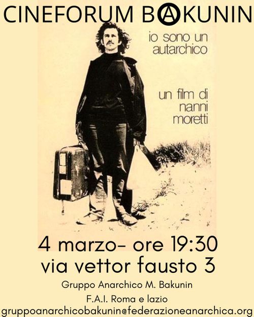 Cineforum "Io sono un autarchico"