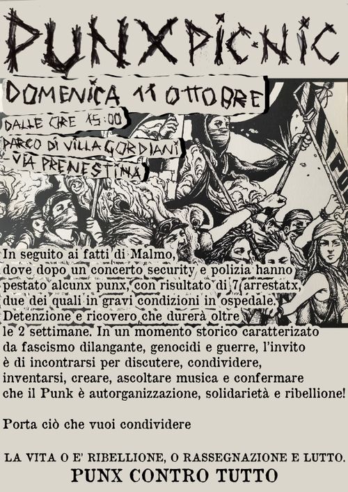 Punx pic-nic contro repressione e fascismo