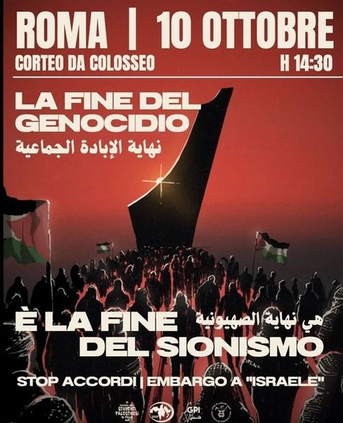 Corteo per la fine del genocidio in Palestina