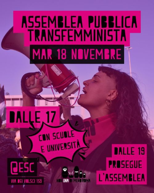Assemblea Pubblica Transfemminista - verso il 22 Novembre