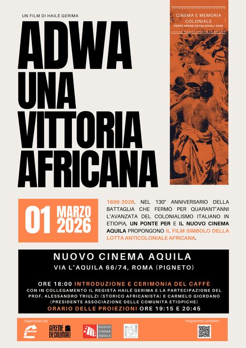 Un Ponte Per presenta “Adwa. Una vittoria africana” al Nuovo Cinema Aquila