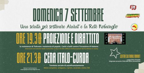Berxwedan Jiyane. Proiezione e Cena italo-curda