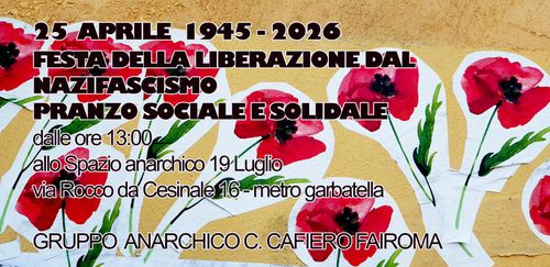 25 Aprile 1945-2026 - 81° Festa della Liberazione-Pranzo sociale e solidale