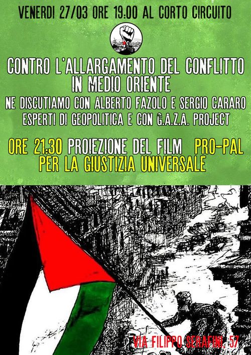 Contro l'allargamento del conflitto in Medio Oriente