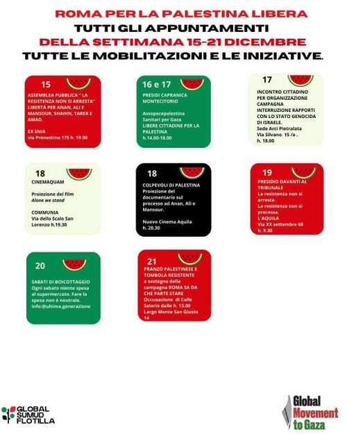 STATO DI AGITAZIONE PERMANENTE 🇵🇸 - appuntamenti 15-21 dicembre