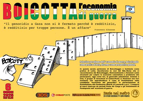 Boicotta l’economia di guerra