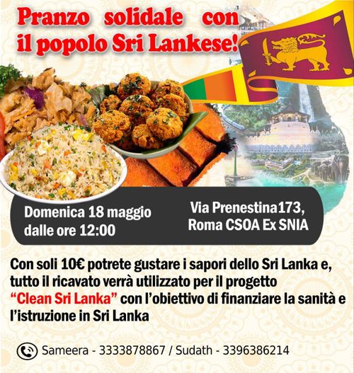 Pranzo Solidale con il Popolo Sri Lankese