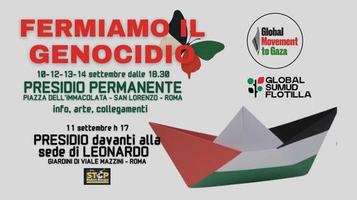 PRESIDIO PERMANENTE IN SOSTEGNO DEL POPOLO PALESTINESE E DELLA GLOBAL SUMUD FLOTILLA