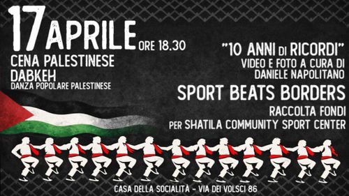 Sport Beats Borders - serata a sostegno dello Shatila Community Center