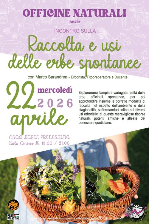 OFFICINE NATURALI presenta: RACCOLTA E USI DELLE ERBE SPONTANEE con Marco Sarandrea - Erborista, Fitoterapeuta e Docente