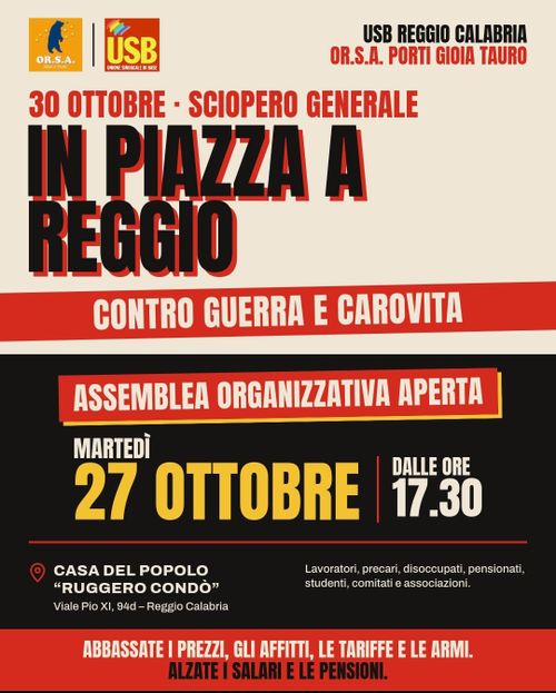 Assemblea organizzativa aperta - Verso lo sciopero del 30 ottobre