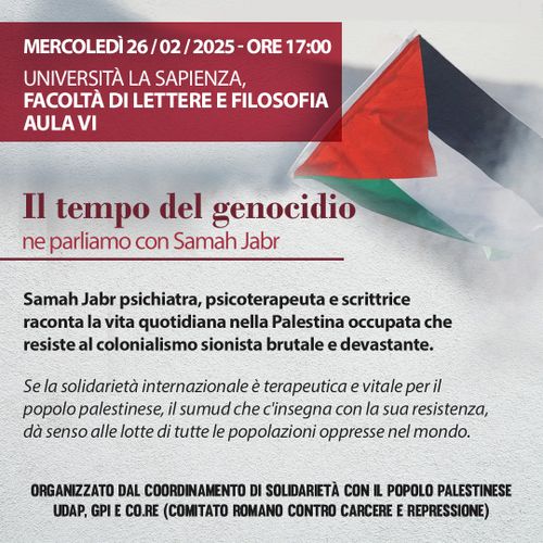 Il tempo del genocidio: ne parliamo con Samah Jabr