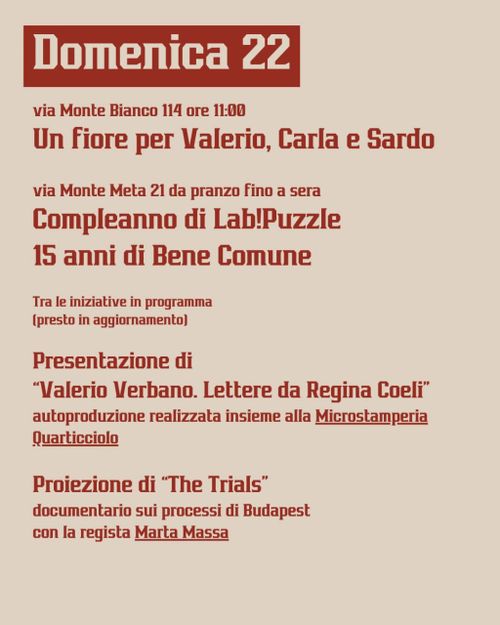 Un fiore per Valerio, Carla e Sardo