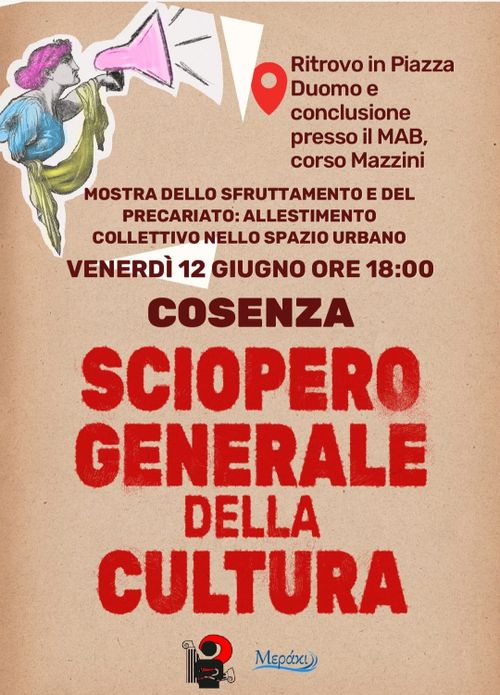 Mostra dello sfruttamento e del precariato: allestimento collettivo nello spazio urbano