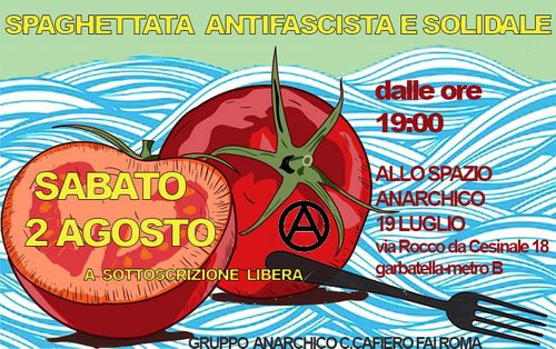 SPAGHETTATA ANTIFASCISTA E SOLIDALE