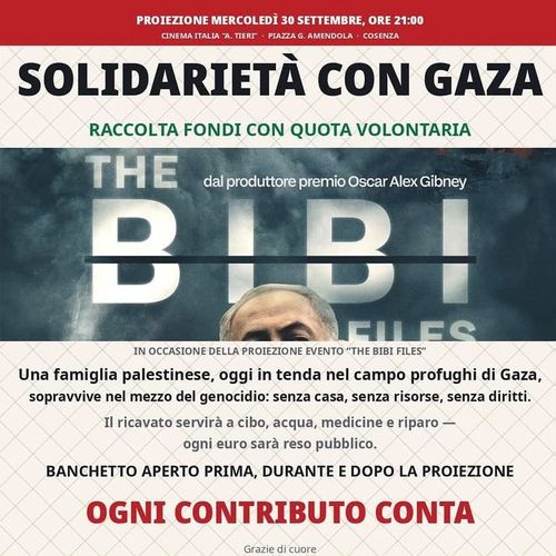 "The Bibi Files" - Proiezione con raccolta fondi
