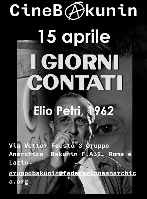 Cineforum Garbatella "I giorni contati di E.Petri"