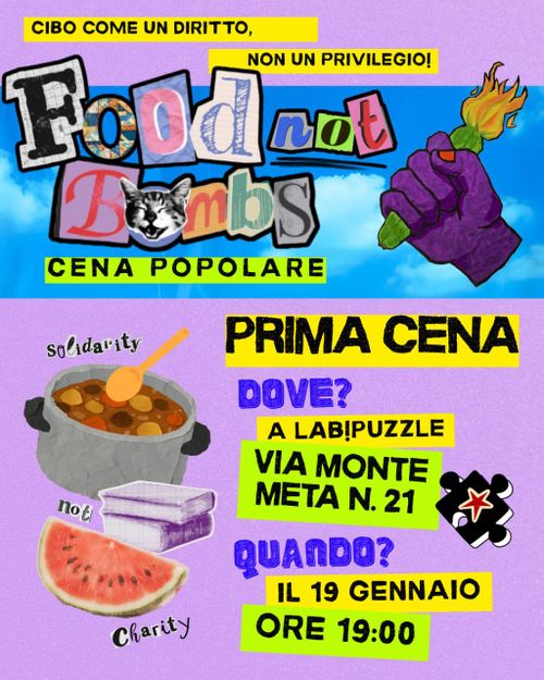 Prima cena di Food Not Bombs 🥕