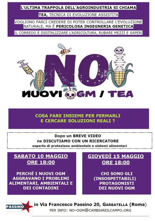 NO NUOVI OGM - PER L'AGROECOLOGIA