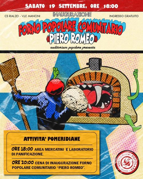Inaugurazione del Forno Popolare Comunitario "Piero Romeo"