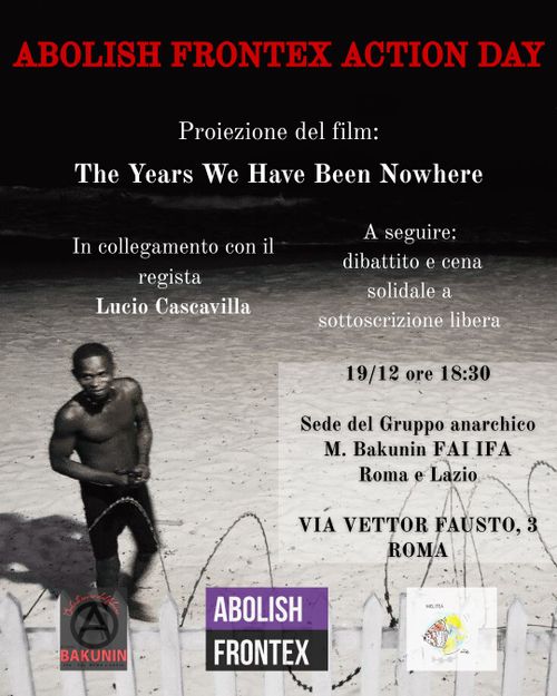 Venerdì 19 dicembre: iniziativa "Abolish Frontex" proiezione e dibattito