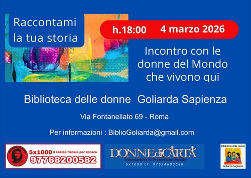 RACCONTAMI LA TUA STORIA: INCONTRO CON LE DONNE DEL MONDO CHE VIVONO QUI