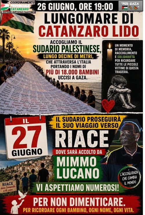 Arrivo del Sudario Palestinese