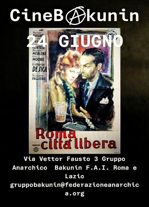 Cineforum garbatella "Roma citta' libera" gruppo Bakunin
