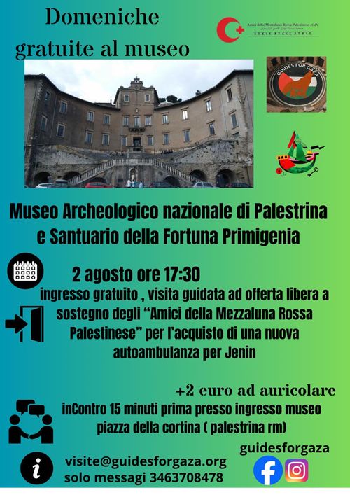 Visita guidata al Museo Archeologico di Palestrina per acquistare una nuova autoambulanza ad Ajja-Jenin