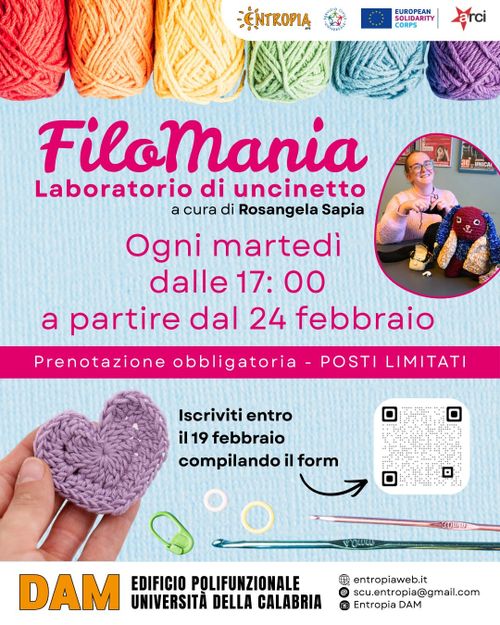 FiloMania - Laboratorio di uncinetto (Scadenza iscrizioni)
