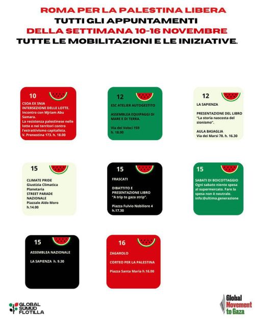 STATO DI AGITAZIONE PERMANENTE  🇵🇸 - appuntamenti 3-9 novembre