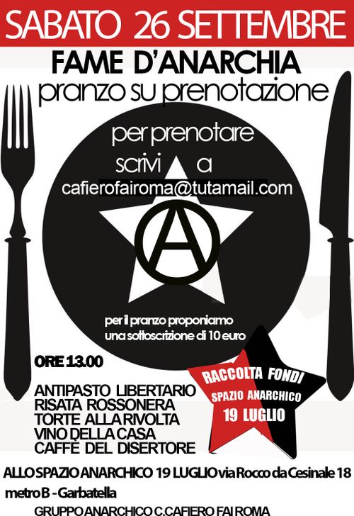 FAME D’ANARCHIA-PRANZO SOLIDALE 