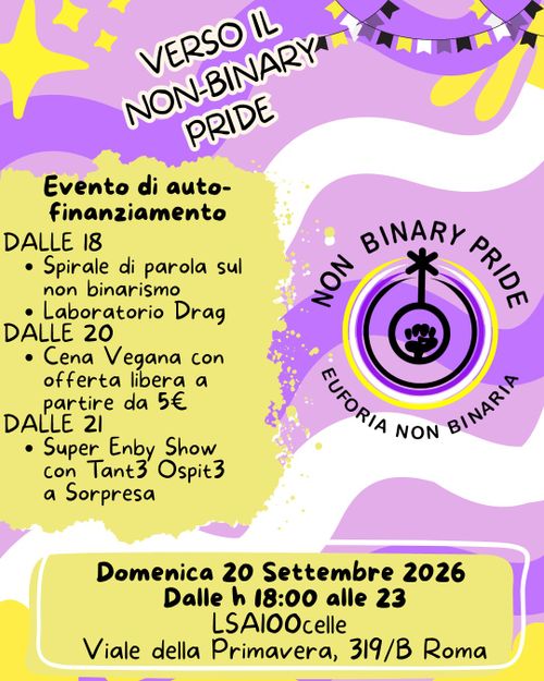 EUFORIA NON BINARIA - FESTA INCONTRO VERSO IL NON BINARY  PRIDE 2026