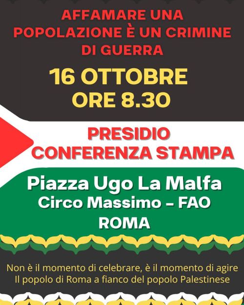 Presidio e conferenza stampa sotto la FAO