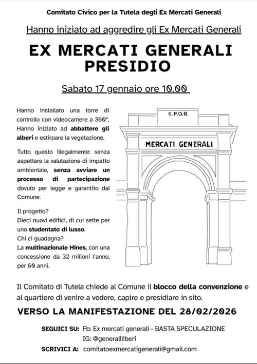 Manifestazione per gli ex-MERCATI GENERALI LIBERI