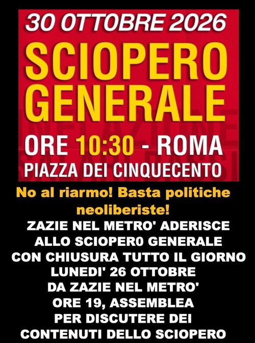 Assemblea verso lo sciopero del 30 ottobre