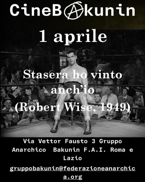 Mercoledì 1aprile "Stasera ho vinto anch'io" al Cineforum Bakunin