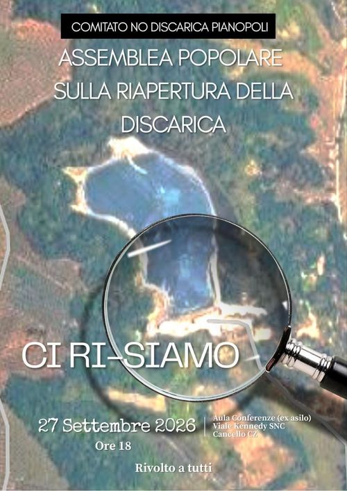 Assemblea popolare sulla riapertura della discarica di Pianopoli