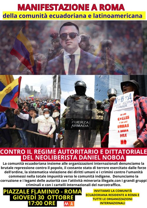 Manifestazione della comunità ecuadoriana e latinoamericana