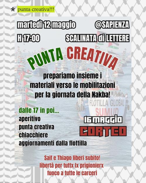 Punta Creativa per le mobilitazioni nell'anniversario della Nakba 