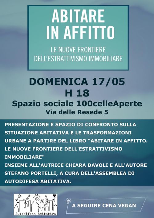 Spazio di confronto a partire del libro "Abitare in affitto. Le nuove frontiere dell'estrattivismo immobiliare".