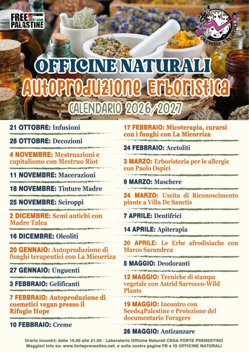OFFICINE NATURALI  AUTOPRODUZIONE ERBORISTICA  2026/2027