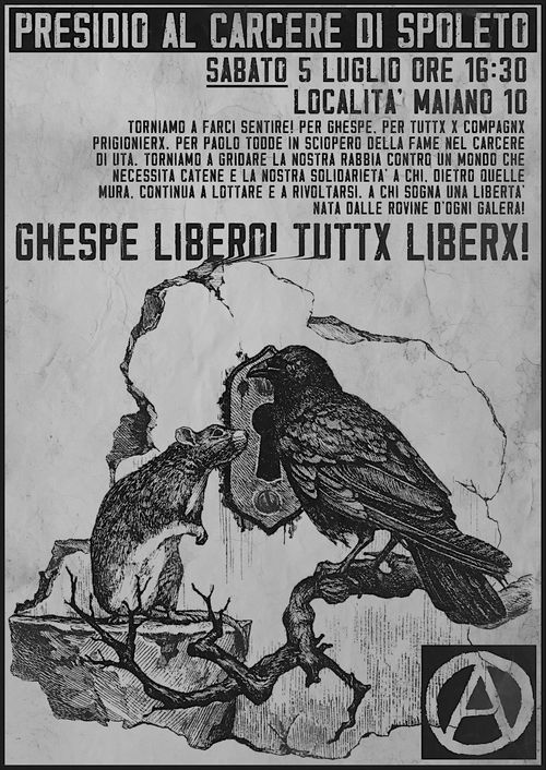 PRESIDIO AL CARCERE IN SOLIDARIETA' A GHESPE, PAOLO E TUTTX X PRIGIONIERX