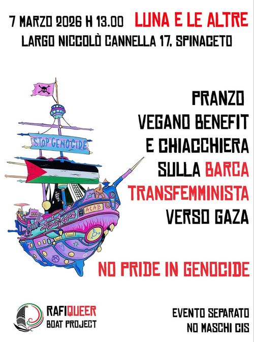Pranzo benefit per la barca transfemminista Rafiqueer verso Gaza